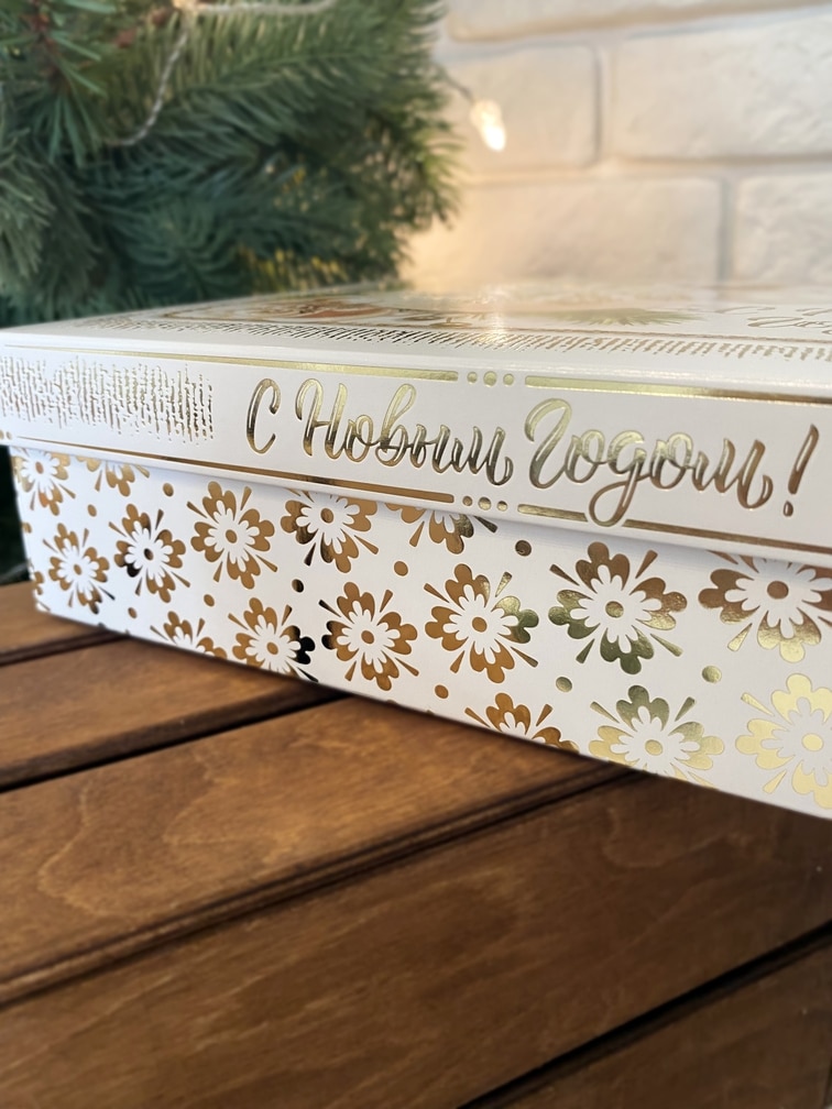 Коробка подарочная Новогоднее золото, 235х65х187 мм — изображение 4